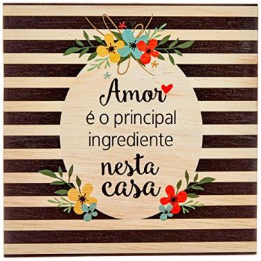 Imagem de Arte Maníacos Quadro Decorativo em Madeira Amor é o Principal - 32,5x23cm