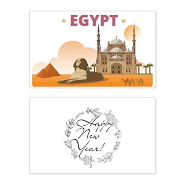 Imagem de Cidade Pirâmide Esfinge Egito Ano Novo Festival Cartão de felicitações Mensagem Abençoada Presente