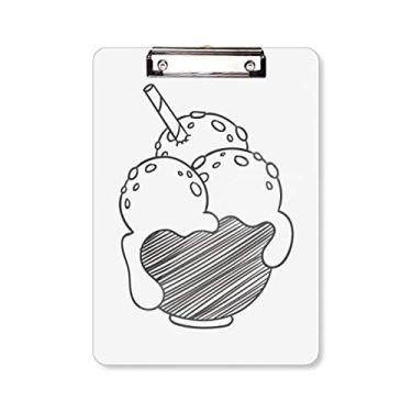 Imagem de Black Bowl Biscuits Bola de sorvete, pasta, bloco de anotações, placa de apoio A4