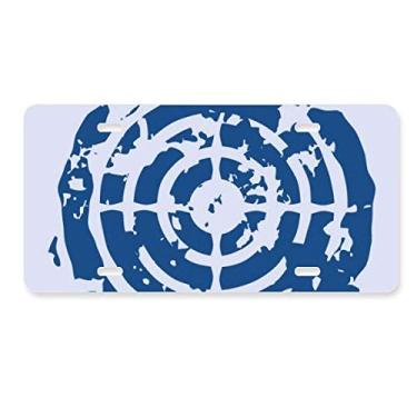 Imagem de DIYthinker Design de alvo azul redondo ilustração padrão placa de licença decoração aço inoxidável automóvel etiqueta