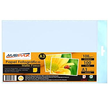 Imagem de Papel Fotográfico Matte fosco 108g A3 297x420 Marpax 100fls