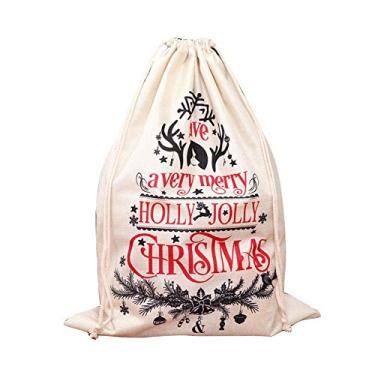 Imagem de heave Grandes sacos de cordão de Natal sacos de presente sacos de presente sacos de doces sacos de armazenamento para lembrancinhas de Natal bolsa de lembrancinha de Natal D