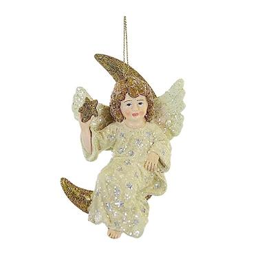 Imagem de Bethany Lowe Enfeite celestial de anjo da lua crescente