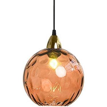 Imagem de Iluminação Pendente De Abajur De Vitral Estilo Nórdico, Diâmetro Criativo 20 Cm/7,8 Pol., Lustre De Decoração Simples, Mini Abajur De Vidro Soprado À Mão, Luminária De Cabeceira De Quarto,eu,incom