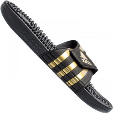 Imagem de Chinelo Slide Adidas Adissage Masculino - Preto E Dourado