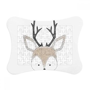Imagem de Moldura de quebra-cabeça estilo simplicidade Little Deer Animal Decoração de imagem Enfeite de jogo