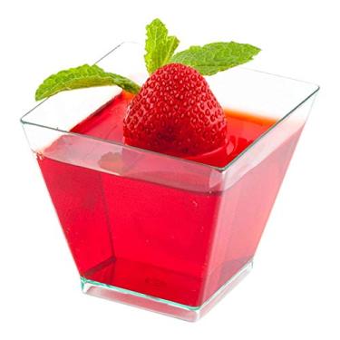 Imagem de Mini copo Kova quadrado de plástico Seagreen de 59 ml – 5 cm x 4,4 cm – caixa com 20 unidades – restaurante