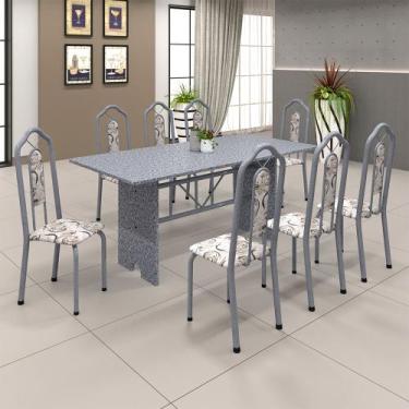 Imagem de Conjunto Sala De Jantar Mesa 071 Com Granito E 8 Cadeiras Bianca Arabe