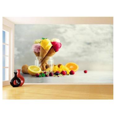 Imagem de Papel De Parede Alimento Sorvete Fruta Natural 3,5M Al366