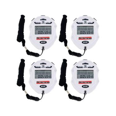 Imagem de Kit 4 Cronômetro Digital 99 Lap Split 10 Memórias Relógio Calendário Alarme Contador Temporizador Cd-3000 Portátil