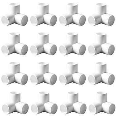Imagem de ANPTGHT Conector de cotovelo de 3 vias com encaixe de PVC de 3,5 cm, saída lateral de cotovelo de grau de mobiliário de 90 graus, acessórios de canto de PVC para construção de móveis de estufa