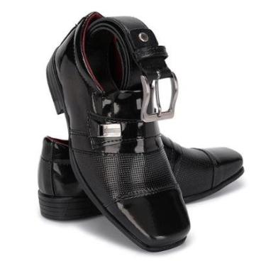 Imagem de Kit Sapato Social Infantil Masculino Verniz Com Cinto 444-Masculino