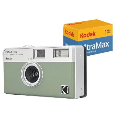 Imagem de KODAK EKTAR H35 Câmera de filme de meia moldura (Sage) Pacote com Kodak Ultramax 400/24EXP 35 mm Roll Film