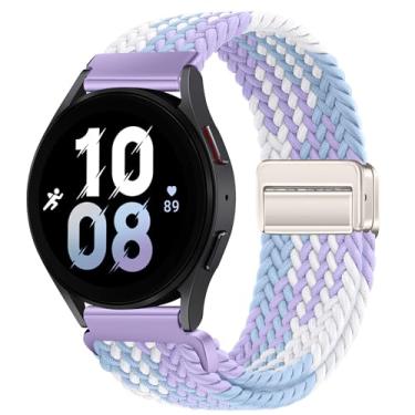 Imagem de Pulseiras magnéticas de nylon compatíveis com Samsung Galaxy Watch 6/5/4/3 Pro/Classic/Sport/Gear S3/S2 Frontier/Active, 20 mm e 22 mm para Samsung Watch de 47 mm, 46 mm, 45 mm, 44 mm, 43 mm, 42 mm,