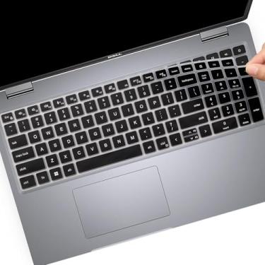 Imagem de Capa de teclado para laptop Dell Latitude 3550 3540 5550 5540 5520 5521, Precision 3590 3591 3580 3581 3560 3570 3561 3571 39.6 cm, Dell Latitude 15.6 20202 5-2020 2 películas protetoras de teclado -