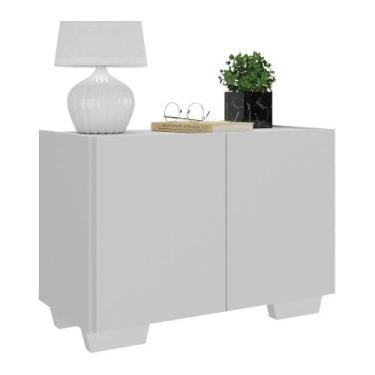 Imagem de Mesa de Cabeceira com Pés 2 Portas Multimóveis MP4134, Branco