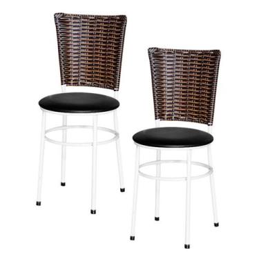 Imagem de 2 Cadeiras para Mesa Branca Hawai Avelã - Laumar, Preto