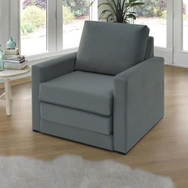Imagem de Poltrona Simi 2 em 1 Poltrona Cama 90cm Estofama, Cinza