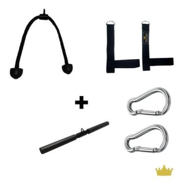 Imagem de Kit Puxadores Corda e Glúteo e Reta 50cm e 02 Mosquetões - Rei do fitn