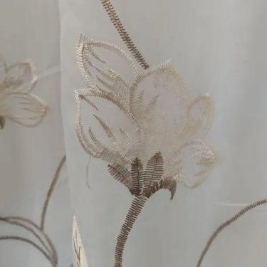 Imagem de Cortina Luxuosa Bordada Voil Forro Microfibra Leve 4,00x2,50 - Salvate