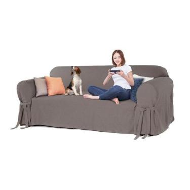 Imagem de Capa De Sofá De 3 Lugares Com Laços Ajustáveis Em Gorgurão - Nirvana, 