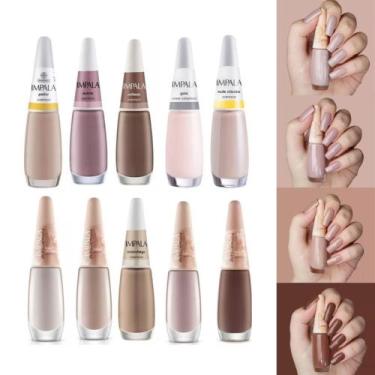 Imagem de Impala Kit 10 Esmaltes Tons Nude