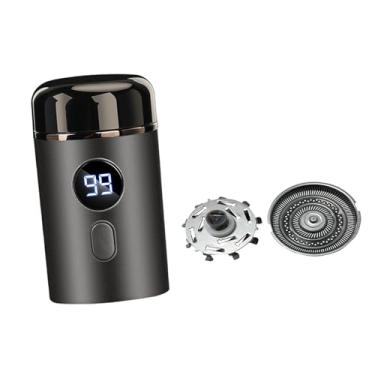 Imagem de Almencla Barbeador elétrico Mini barbeador compacto USB seco e molhado duplo uso barbeador portátil aparador de barba facial para barbear viagens negócios, Cinza