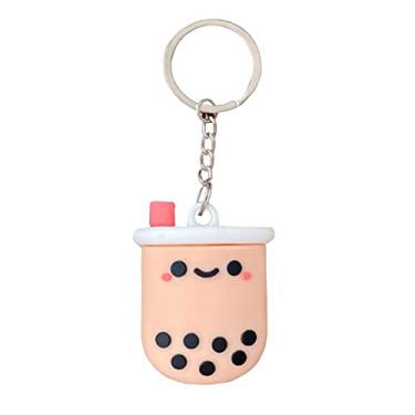 Imagem de Yatchen Linda capa de silicone para AirTag Finder, Cool Fun 3D desenho animado bolha chá design anti-arranhões com chaveiro rastreador Bluetooth capa protetora para AirTags 2021 (chá de bolha, pacote com 2)