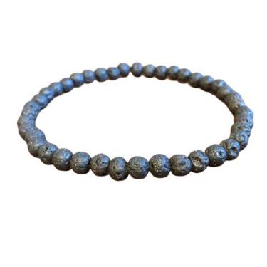 Imagem de Pulseira Unissex Lava Vulcânica Esferas 3mm - Proteção - EQUILIBRIO