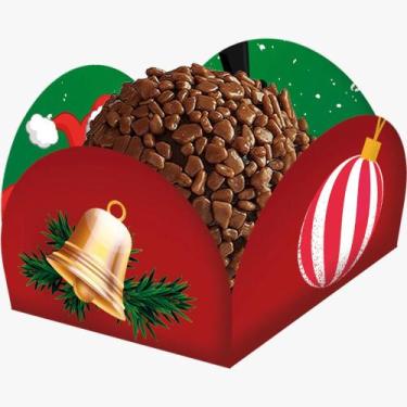 Imagem de 40 Forminha Doces Natal Forma Caixeta - Papai Noel - Festcolor