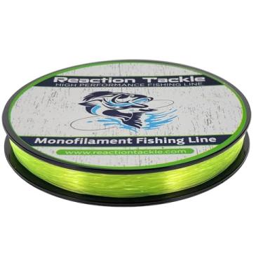 Imagem de Reaction Tackle Linha de pesca de monofilamento - linha de pesca mono de nylon forte e resistente à abrasão, linha de pesca de água doce e salgada amarela 20/350