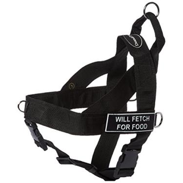 Imagem de Arnês para cães DT Universal Fun sem puxar, vai buscar alimentos, preto, médio, tamanho da circunferência: 66 a 81 cm