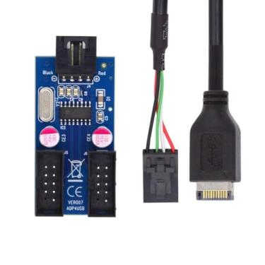 Imagem de chenyang USB 2.0/3.1 tipo E conector do painel frontal 1 a 2 9 pinos/10 pinos HUB cabo divisor adaptador de extensão de cabeçalho de placa principal 0,98FT