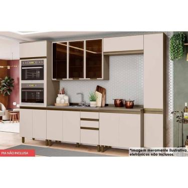 Imagem de Cozinha Modulada Connect 7 Peças 2 Aéreos + 2 Balcões+ 2 Paneleiros + 1 Complementoc6p21 Duna Cristal2 Aéreos + 1 Balcão + 1 Complemento