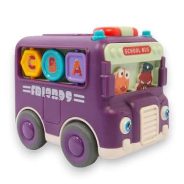 Imagem de Ônibus Escolar Infantil de Brinquedo, Carrinho a Fricção Brinquedo Colorido e Divertido (ROXO)