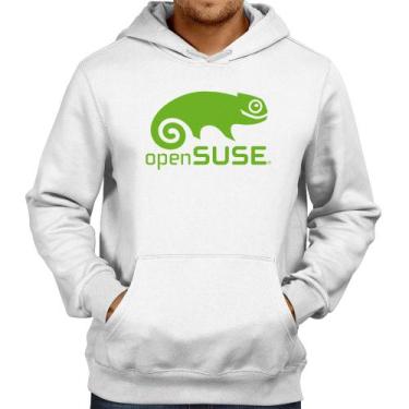 Imagem de Moletom openSUSE Linux Logo - Foca na Moda, Branco, G