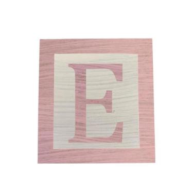 Imagem de Cubo Branco Letra Rosa Bebê com Aplique Festa Chá de Bebê Decoração 8x