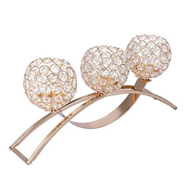 Imagem de Candvelante Europeia, Porta -Velas Clássicos do de Ferro, Decoração de Jantar Romântica à Luz de Velas, Vela Elegante Com Perfil de Vidro, Perfeito para Casamentos e Eventos (Ouro)