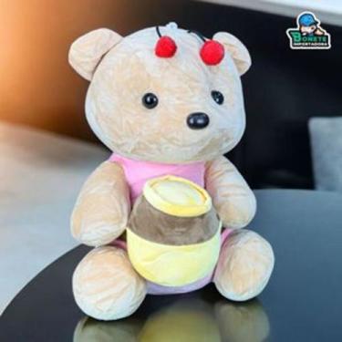 Imagem de Ursinho Abelha Pelúcia com Zíper Lavagem Antialérgico e Fofo - Toy Kin