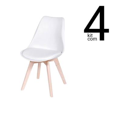Imagem de Conjunto 4 Cadeiras Saarinen Wood - Branca