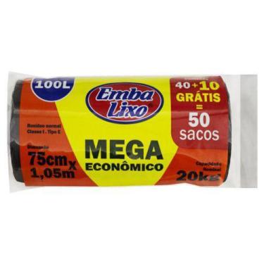Imagem de Sacos De Lixo Mega Econômico 100l Embalixo