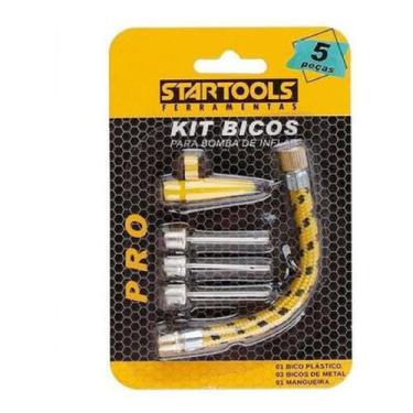 Imagem de Kit Bicos P/Encher Inflar Bola Boia Bomba De Ar Rosqueável Balão Aço inox Metal Piscina Mangueira