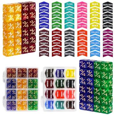 Imagem de FIGURESLAB 108PCS MTG Tokens & 12mm MTG Dice Set for Magic Card, Keyword Token Life Counters Dice with Box, Compatible with Magic CCG Card Gaming Accessories