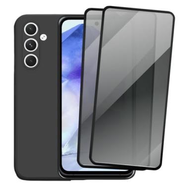 Imagem de Kit Capa Capinha Aveludada Anti Impacto e 2 Película De Privacidade Para Samsung Galaxy A55