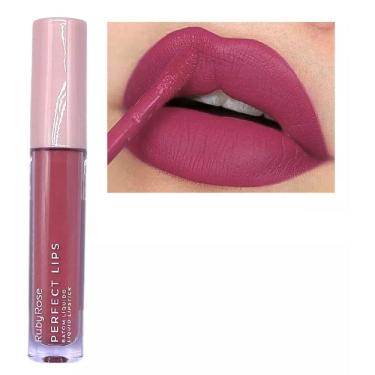 Imagem de Batom Líquido Ruby Rose Perfect Lips Alta Cobertura Efeito Matte Secagem Rápida Toque Suave