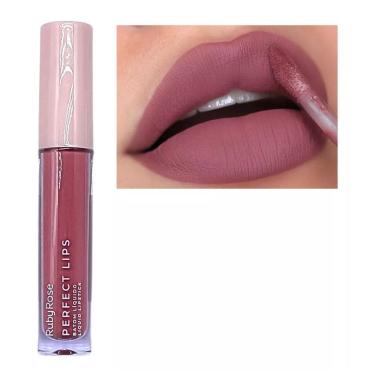 Imagem de Batom Líquido Ruby Rose Perfect Lips Alta Cobertura Efeito Matte Secagem Rápida Toque Suave