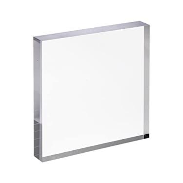Imagem de CiaoHER 1In Espessura 10In Bloco de Exibição de Cubo de Acrílico Quadrado, Pedestal Polido Transparente, Base Sólida de 10" X 10" X 1", 1 Pacote