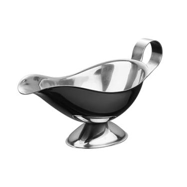 Imagem de Molheira Barco de suco de aço inoxidável, bife, pratos de suco, tempero de comida ocidental, tigela de suco, restaurante ocidental, pimenta preta, barco de molho Jarra de Molheira(80ML)