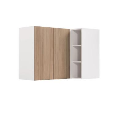 Imagem de Armário Aéreo De Canto Reto Ipanema Cabecasa Madeiramadeira Acácia/branco
