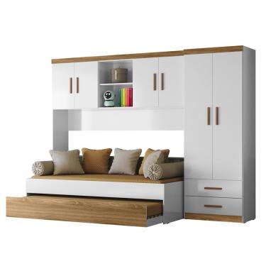 Imagem de Dormitorio Infantil 3 Peças Flex 990180 Branco Nature Plla Branco Nature